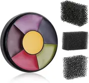 MEICOLY 6 Color Bruise Wheel for Special Effects,Hunting Camo Face Body Paint Kit,Light Green Gamora Witch Face Paint,Trauma SFX Makeup Kit Halloween Makeup with 3pcs Stipple Sponges,Monster and Alien