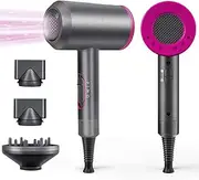 [Tamefox] 2000W Professional Hair Dryer with AU Plug and 2 Nozzles and 1 Diffuser Ionic Conditioning - Powerful, Fast Hairdryer Blow Dryer, AC Motor Heat Hot and Cold Wind Constant Temperature Hair Care Without Damaging Hair