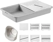 Graters for Kitchen - Carrot Grater,Peeler Tool with Storage Tray, Food Cutter for Meal Prep Potato Carrot Salad Home Cooking Outdoor Camping