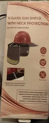 Reusable Hard Hat Visor, with Neck Protector Breathable Shade Net Full Brim Hard