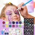 Face Painting Kit Body Paint Set For Kids Face Paint Stencils Split Cakes Gift