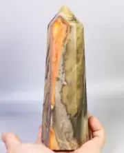 1.33lb Natural Ocean Jasper Agate Geode Crystal Tower Wand Point Healing Mineral