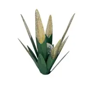 Tequila Rustic Sculpture, Metal Agave Statues Garden Hand Painted Size Green