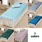 Beauty Massage Bed Cover Summer Cool Ice Silk Spa Salon Bed Sheet with Face Hole