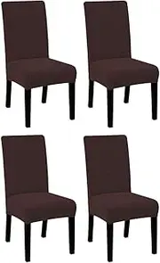 ALESWEAR 4PCS Dining Room Chair Slipcovers Dining Chair Covers Parsons Chair Slipcover Stretch Chair Covers for Dining Room (4, Coffee)