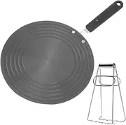 Heat Diffuser Plate for Gas Stove, Cooktop Heat Diffuser with Anti-Scalding Handle, Round 24cm Diameter, Aluminum Cooking Induction Adapter, Cookware Protector Cooktop Converter (Anti-scalding Clip)