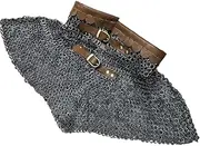 9mm Collar Chainmail Oil Finished Mild Steel Flat Riveted+Solid Ring, Oild Finish