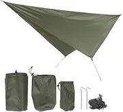 XIASABA 360x290cm Army Green Camping Cover Waterproof Multifunction Rhombus Canopy Beach Shade Cloth (Green)