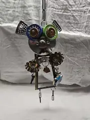Handmade Yard Art Hanging Pig One Of A Kind Wind Chime