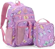 Kids Backpack Lunch Bag Set,Vaschy 2-1 School Bookbag Insulated Lunch Box for Preschool,Daycare,Kindergarten,Elementary