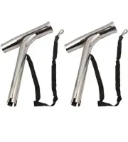 2X Marine Stainless Steel Boat Fishing Rod Holder 14" ×10" Outrigger Rod Rack