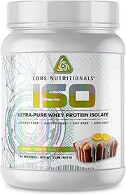 Core Nutritionals Core ISO Lemon Pound Cake Flavour Ultra Pura Whey Protein Isolate Powder 907 g