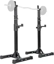 Pair of Adjustable Height 40"-66" Portable Dumbbell Racks Sturdy Steel Squat Rac