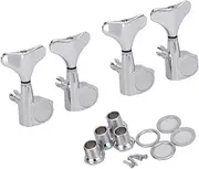 Abaodam Acoustic Guitar Tuning Pegs 4pcs Bass Tuning Pegs Silver Zinc Alloy for Bass Tuner