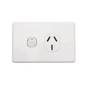 Clipsal Classic C2000 Series Single Horizontal Switch Socket Outlet 20Amp White - C2015/20-WE