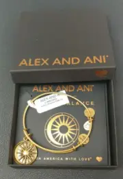 ALEX AND ANI COSMIC BALANCE Russian Gold Bracelet WTag Card