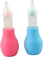Kisangel 2pcs Silicone Nasal Snot Cleaning Tool for Newborns Soft and Safe Design Lightweight Nose Cleaner for Home and Outdoor Use Colors
