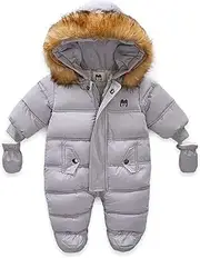 [Letuwj] Unisex Baby Winter Snowsuit Toddler Hoodied Outwear Footie