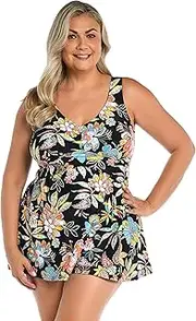 [Maxine Of Hollywood] Women's Standard Long Tankini Swim Dress (No Panty)
