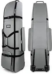 Golf Travel Bag with Reinforced Wheels, Heavy Duty Oxford Waterproof & Wear-Resistant Design, Airline-Approved Golf Club Case for Travel Gray