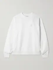 [Anine Bing] Anine Bing - Miles Embroidered Cotton-jersey Sweatshirt - White - small small White