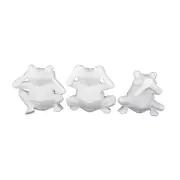 Decorative Figure Dkd Home Decor 18.5 x 13 x 17.8 Cm White Frog 3 Units