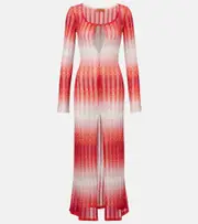 [Missoni] Missoni Zig Zag lamé beach cover-up UK 14 red