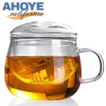 【AHOYE】圓頂玻璃泡茶杯 附玻璃濾網 茶壺