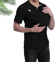 Kangaroo Shirt Baby Carrier for Dad, 2025 Mens Kangaroo Baby Carrier Shirt, V Neck Short Sleeve T Shirt for Mom (Black,Large)