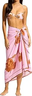[Seafolly] Womens Oversize Printed Multi Wear Sarong Pareo Cover Up, Rococo Blossom, One Size