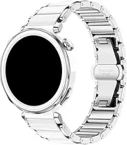 [PTLYE] 18mm Ceramics Strap for Huawei Watch GT5 Pro 42mm /GT5 41mm/GT4 41mm,Women Replacement Band Stainless Steel Buckle Watchband