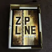 Zip Line Brewing Co Backlit LED Bar Sign Mancave 24” x 17” RARE NEW IN BOX