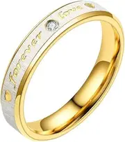 [YiyiLai] 1 Pack CZ Inlaid Forever Love Heart Couple Wedding Rings Promise Engagement Band