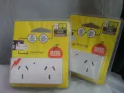 (2 PIECES) Genuine HPM 2-Way Surge Protector Double Socket Adaptor 240V 10 Amps