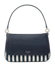 kate spade new york Hudson Striped Canvas Fabric Flap Shoulder Bag