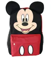 Disney Mickey Mouse w/ 3D Ears 16" Backpack Back to School Book Bag for Kids
