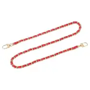 32" Purse Chain Strap with Buckles for Shoulder (Red + Gold)