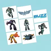 Buzz Lightyear Tattoo Favours- 1 Perforated Sheet Containing 8 Tattoos