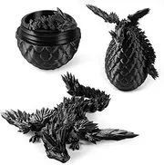 Antetek 3D Printed Dragon with Wings，3D Printed Dragon Egg，3D Printed Dragon in Egg， Movable Articulated Crystal Dragon Eggs with Dragon Inside with Wings