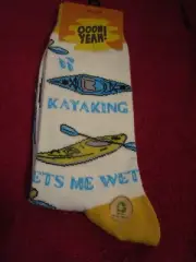 Oooh Yeah! Unisex Cotton Crew Novelty Socks Kayaking Gets Me Wet Kayak Socks