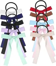 CANIGHT Elegant Satin Hair Bow Headband Set Long Ribbon Hair Accessories Ponytail Holders for Girls Stylish Hairband