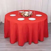 RED 120" Premium ROUND POLYESTER TABLECLOTH Wedding Party Tabletop Dinner