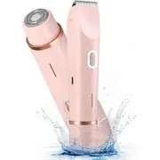 2 in 1 Women Electric Shaver, Dual Head Bikini Trimmer for Women, Body Hair Trimmer, Pink