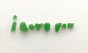 Natural Letter Shaped “i love you”beach sea glass pebble word craft Valentine #G