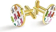 [Generic] Happy Children Multiplication Tables Print Classic Stainless Steel Cufflinks for Mens, Suit Shirt Cuff Links Jewelry Business Wedding Gifts, Golden