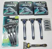 Lot Gillette 6 Mach 3 Razors and 20 Mach 3 Blades 1 Fusion Razor