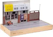 Car Garage Protective Organizer Scene Simulation Scene Model tofu Shop Model with Light Alloy Toy car Scene Display Table Acrylic Simulation Parking lot Mode(3011 adapted to 1:20 with Acrylic)
