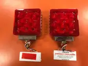 Square Single Stud Mount Pedestal Cab Fender Dual Face Light 27 LED Clear Lens