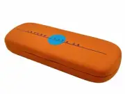 NEW lafont Small Orange Hard Clamshell Eyeglasses Case With Spring Closure