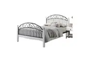 Ashley Queen Size Bed Frame - Black Metal Frame - White